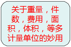 關(guān)于重量，件數(shù)，等多種計(jì)量單位的另類使用方法