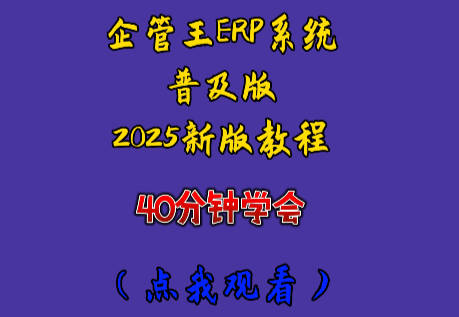 ERP系統(tǒng)軟件入門(mén)自學(xué)操作視頻教程（erp培訓(xùn)教程）